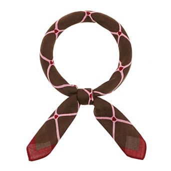 Women's Heart Plaid Printed Square Scarves Headband Headscarf Neckerchief