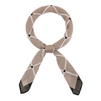 Women's Heart Plaid Printed Square Scarves Headband Headscarf Neckerchief