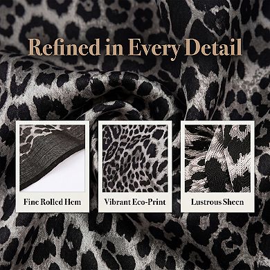Women's Leopard Printed Square Neck Scarves Cheetah Patterned Headband Headscarf Neckerchief