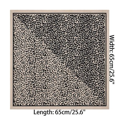 Women's Leopard Printed Square Neck Scarves Cheetah Patterned Headband Headscarf Neckerchief