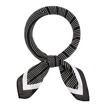 Women's Stripes Printed Square Scarves Contrast Color Headband Neckerchief