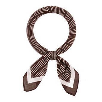 Women's Stripes Printed Square Scarves Contrast Color Headband Neckerchief