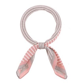 Women's Stripes Printed Square Scarves Contrast Color Headband Neckerchief