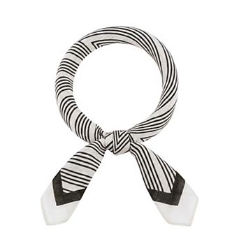 Women's Stripes Printed Square Scarves Contrast Color Headband Neckerchief