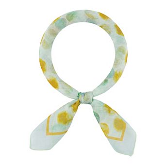 Women's Stripes Dots Printed Blended Cotton Scarves Small Square Gauze Headscarf Neckerchief