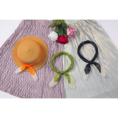 Women's Intersecting Circular Lines Pattern Scarf Square Lightweight Neckerchief Head Wrap