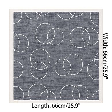 Women's Intersecting Circular Lines Pattern Scarf Square Lightweight Neckerchief Head Wrap