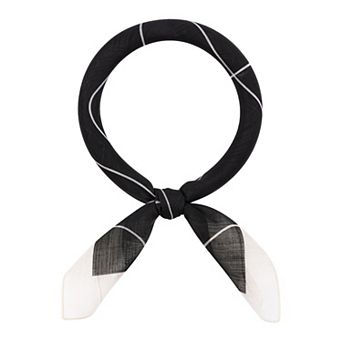 Women's Intersecting Circular Lines Pattern Scarf Square Lightweight Neckerchief Head Wrap