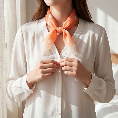Women's Coin Pattern Scarf Square Lightweight Simple Neckerchief Head Wrap for Springtime