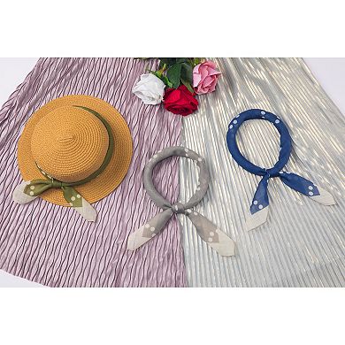 Women's Round Pattern Scarf Square Lightweight Chiffon Fresh Style Neckerchief Bandanas