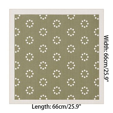 Women's Round Pattern Scarf Square Lightweight Chiffon Fresh Style Neckerchief Bandanas