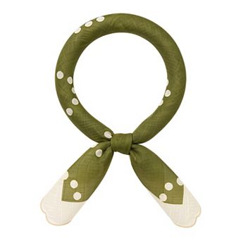 Women's Round Pattern Scarf Square Lightweight Chiffon Fresh Style Neckerchief Bandanas