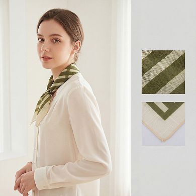 Women's Guardrail Prints Scarf Square Lightweight Spring Neckerchief Head Wrap Bandanas