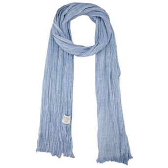 Women's Cotton Blend Crinkle Long Scarves Beach Shawl Wrap Hijab with Fringed Edges