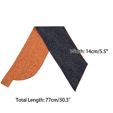 Women's Skinny Satin Silky Printed Scarves Easy Pull-Through Narrow Long Neckerchief Scarf