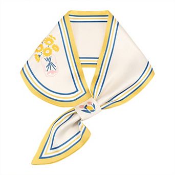 Women's Skinny Satin Silky Printed Scarves Easy Pull-Through Narrow Long Neckerchief Scarf