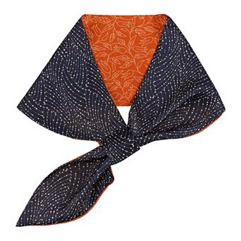 Women's Skinny Satin Silky Printed Scarves Easy Pull-Through Narrow Long Neckerchief Scarf