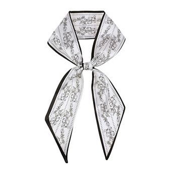Women's Floral Stripes Dots Printed Skinny Long Neck Scarves Ribbon Hair Band Neckerchief Headscarf