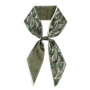 Women's Floral Stripes Dots Printed Skinny Long Neck Scarves Ribbon Hair Band Neckerchief Headscarf