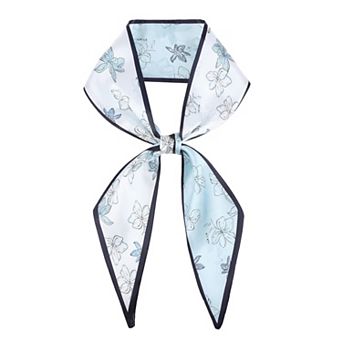 Women's Floral Stripes Dots Printed Skinny Long Neck Scarves Ribbon Hair Band Neckerchief Headscarf
