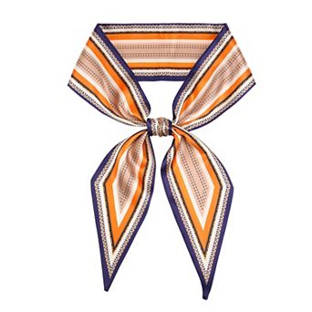 Women's Floral Stripes Dots Printed Skinny Long Neck Scarves Ribbon Hair Band Neckerchief Headscarf
