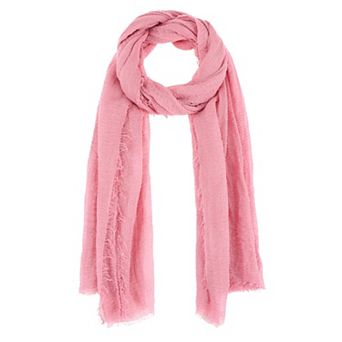 Cotton Blend Crinkle Long Scarves Beach Shawl Wrap Hijab with Fringed Edges for Women