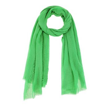 Cotton Blend Crinkle Long Scarves Beach Shawl Wrap Hijab with Fringed Edges for Women