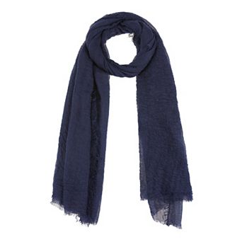 Cotton Blend Crinkle Long Scarves Beach Shawl Wrap Hijab with Fringed Edges for Women