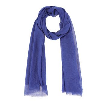 Cotton Blend Crinkle Long Scarves Beach Shawl Wrap Hijab with Fringed Edges for Women