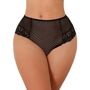 Womens Lace Mesh G-String Thongs Mid Waisted Tangas T-Back Underwear