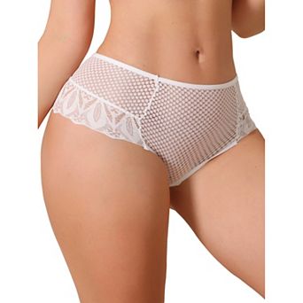 Womens Lace Mesh G-String Thongs Mid Waisted Tangas T-Back Underwear