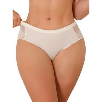 Women's Floral Lace Sheer Briefs Low Waist Underwear Panties