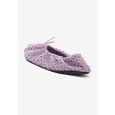 Dreams & Co. Plus Size Knit Ballerina Slipper