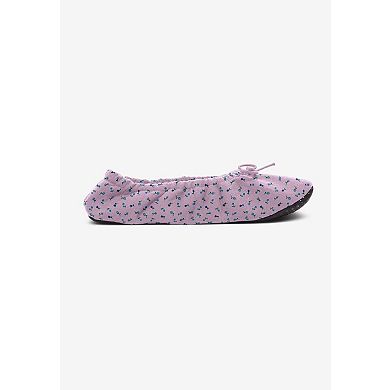 Dreams & Co. Plus Size Knit Ballerina Slipper