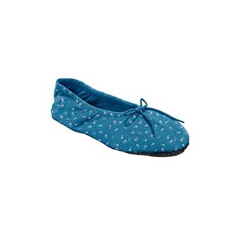 Dreams & Co. Plus Size Knit Ballerina Slipper