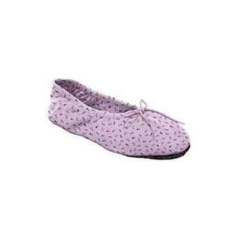 Dreams & Co. Plus Size Knit Ballerina Slipper