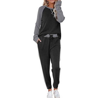 Ekouaer Womens Pajama Set Long Sleeve Pajamas Two Piece Lounge Set Sweatshirt and Long Pants
