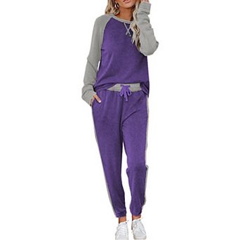 Ekouaer Womens Pajama Set Long Sleeve Pajamas Two Piece Lounge Set Sweatshirt and Long Pants