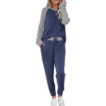 Ekouaer Womens Pajama Set Long Sleeve Pajamas Two Piece Lounge Set Sweatshirt and Long Pants