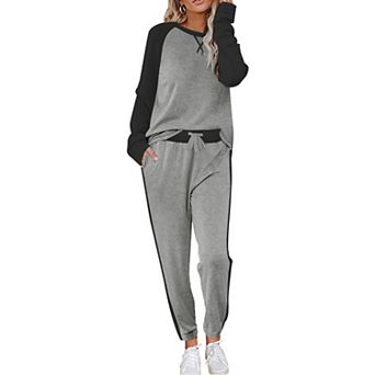 Ekouaer Womens Pajama Set Long Sleeve Pajamas Two Piece Lounge Set Sweatshirt and Long Pants