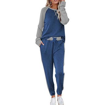 Ekouaer Womens Pajama Set Long Sleeve Pajamas Two Piece Lounge Set Sweatshirt and Long Pants