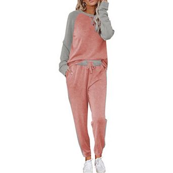 Ekouaer Womens Pajama Set Long Sleeve Pajamas Two Piece Lounge Set Sweatshirt and Long Pants