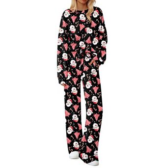 Ekouaer Lounge Sets Pajamas Two Piece Long Sleeve Tops and Pants Cozy Pajamas Loungewear