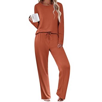 Ekouaer Womens Pajama Sets Two Piece Sleepwear Soft Pajamas Long Sleeve Pajamas Comfy Loungewear