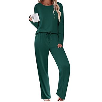 Ekouaer Womens Pajama Sets Two Piece Sleepwear Soft Pajamas Long Sleeve Pajamas Comfy Loungewear