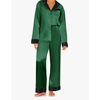 Ekouaer Silk Pajamas Funny Graphic Pajama Set Satin Pajama Sets Lounge Set Panda Print Pajamas