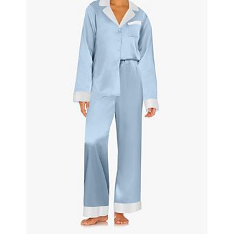 Ekouaer Silk Pajamas Funny Graphic Pajama Set Satin Pajama Sets Lounge Set Panda Print Pajamas