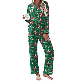 Ekouaer Womens Pajamas Set Cotton Long Sleeve Top and Long Pants Two Piece Pajamas Lounge Set