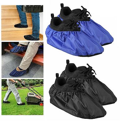3 Pair Reusable Waterproof Shoe Covers with Non Slip Soles