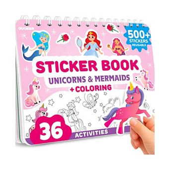 QUOKKA Sticker Book for Kids Ages 3-5, Draw and Stick Activity Book with 500+ Stickers